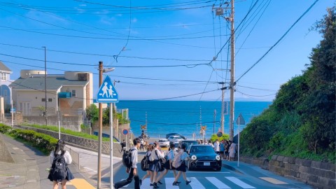 ［4KHDR］日本云旅游｜漫步日本神奈川县镰仓高校前，放松解压城市环境音